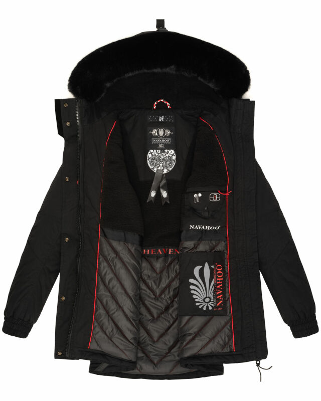 Native Youth Plus – Jacken in Lammfelloptik mit kontrastierenden Nylon- Taschen