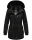 Navahoo Olessaa Damen Winter Jacke Winterjacke halblang Kapuze Kunstfell B869 Schwarz-Gr.S