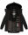 Navahoo Olessaa Damen Winter Jacke Winterjacke halblang Kapuze Kunstfell B869 Schwarz-Gr.S