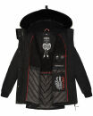 Navahoo Olessaa Damen Winter Jacke Winterjacke halblang Kapuze Kunstfell B869 Schwarz-Gr.M