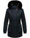 Navahoo Olessaa Damen Winter Jacke Winterjacke halblang Kapuze Kunstfell B869 Navy-Gr.XS