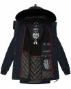 Navahoo Olessaa Damen Winter Jacke Winterjacke halblang Kapuze Kunstfell B869 Navy-Gr.XS