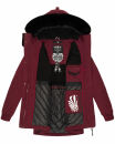 Navahoo Olessaa Damen Winter Jacke Winterjacke halblang Kapuze Kunstfell B869 Bordeaux-Gr.S