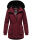 Navahoo Olessaa Damen Winter Jacke Winterjacke halblang Kapuze Kunstfell B869 Bordeaux-Gr.S