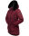 Navahoo Olessaa Damen Winter Jacke Winterjacke halblang Kapuze Kunstfell B869 Bordeaux-Gr.S