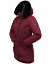 Navahoo Olessaa Damen Winter Jacke Winterjacke halblang Kapuze Kunstfell B869 Bordeaux-Gr.M