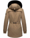 Navahoo Olessaa Damen Winter Jacke Winterjacke halblang Kapuze Kunstfell B869 Taupe-Gr.XL