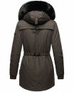 Navahoo Olessaa Damen Winter Jacke Winterjacke halblang Kapuze Kunstfell B869 Anthrazit-Gr.M