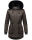 Navahoo Olessaa Damen Winter Jacke Winterjacke halblang Kapuze Kunstfell B869 Anthrazit-Gr.M