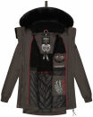Navahoo Olessaa Damen Winter Jacke Winterjacke halblang Kapuze Kunstfell B869 Anthrazit-Gr.L