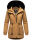 Navahoo Olessaa Damen Winter Jacke Winterjacke halblang Kapuze Kunstfell B869 Camel-Gr.XS