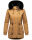 Navahoo Olessaa Damen Winter Jacke Winterjacke halblang Kapuze Kunstfell B869 Camel-Gr.XS