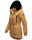 Navahoo Olessaa Damen Winter Jacke Winterjacke halblang Kapuze Kunstfell B869 Camel-Gr.XS