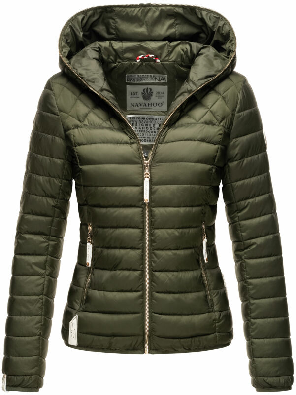 Navahoo Ich Bin Hübsch leichte Damen Steppjacke B838 Olive Größe XS - Gr. 34