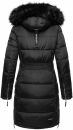 Navahoo Sinja Damen lange Winter Steppjacke Wintermantel B871 Schwarz-Gr.M
