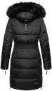 Navahoo Isalie Damen lange Winter Steppjacke Wintermantel B871 Schwarz-Gr.L