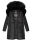 Navahoo Isalie Damen lange Winter Steppjacke Wintermantel B871 Schwarz-Gr.L