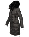 Navahoo Sinja Damen lange Winter Steppjacke Wintermantel B871 Anthrazit-Gr.M