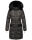 Navahoo Sinja Damen lange Winter Steppjacke Wintermantel B871 Anthrazit-Gr.M