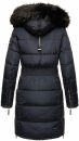 Navahoo Sinja Damen lange Winter Steppjacke Wintermantel B871 Navy-Gr.S