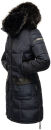 Navahoo Sinja Damen lange Winter Steppjacke Wintermantel B871 Navy-Gr.S