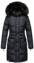 Navahoo Sinja Damen lange Winter Steppjacke Wintermantel B871 Navy-Gr.XL
