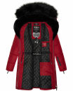 Navahoo Sinja Damen lange Winter Steppjacke Wintermantel B871 Rot-Gr.L