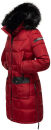 Navahoo Sinja Damen lange Winter Steppjacke Wintermantel B871 Rot-Gr.XXL