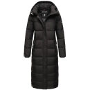 Navahoo Isalie Damen lange Winter Steppjacke Wintermantel B871 B872 Schwarz-Gr.S