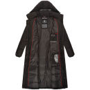 Navahoo Isalie Damen lange Winter Steppjacke Wintermantel B871 B872 Schwarz-Gr.S