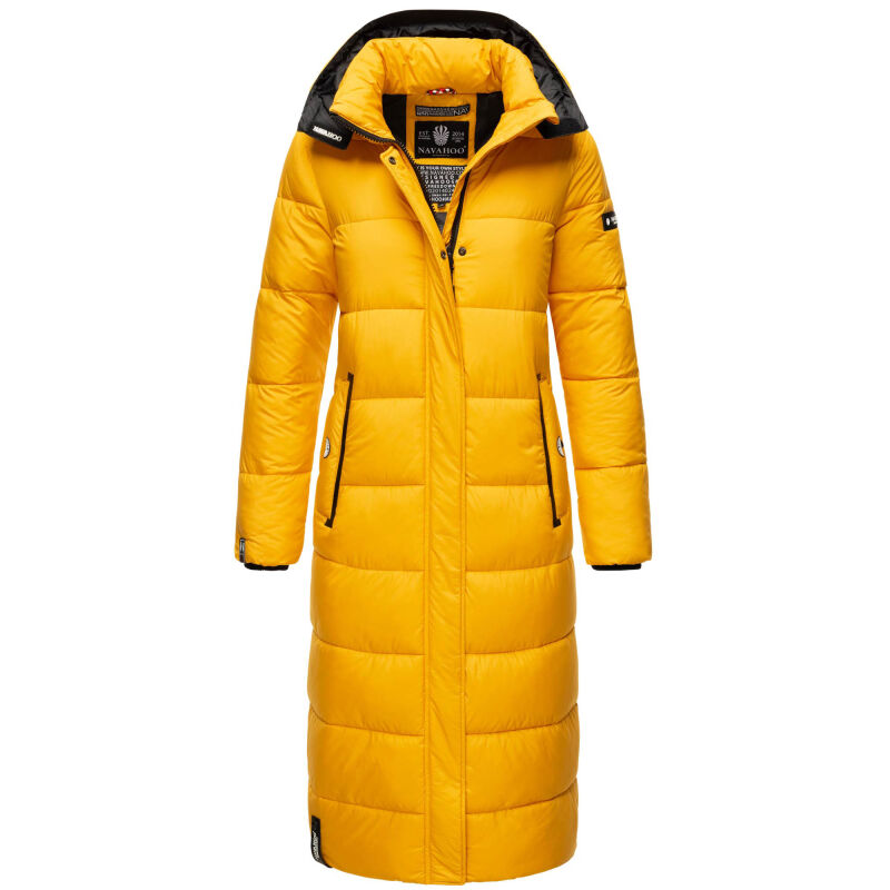 Navahoo Isalie Damen lange Winter Steppjacke Wintermantel B871 B872 Gelb-Gr.M