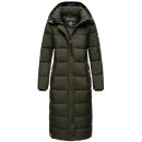 Navahoo Isalie Damen lange Winter Steppjacke Wintermantel B871 B872 Dark-Olive-Gr.XS