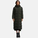 Navahoo Isalie Damen lange Winter Steppjacke Wintermantel B871 B872 Dark-Olive-Gr.M