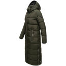 Navahoo Isalie Damen lange Winter Steppjacke Wintermantel B871 B872 Dark-Olive-Gr.M