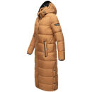 Navahoo Isalie Damen lange Winter Steppjacke Wintermantel B871 B872 Camel-Gr.S