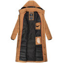 Navahoo Isalie Damen lange Winter Steppjacke Wintermantel B871 B872 Camel-Gr.M