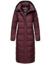 Navahoo Isalie Damen lange Winter Steppjacke Wintermantel B871 B872 Weinrot-Gr.XS