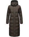 Navahoo Isalie Damen lange Winter Steppjacke Wintermantel B871 B872 Anthrazit-Gr.XS