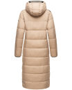 Navahoo Isalie Damen lange Winter Steppjacke Wintermantel B871 B872 Taupe-Gr.XS