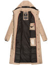 Navahoo Isalie Damen lange Winter Steppjacke Wintermantel B871 B872 Taupe-Gr.XS