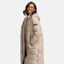 Navahoo Isalie Damen lange Winter Steppjacke Wintermantel B871 B872 Taupe-Gr.M