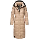 Navahoo Isalie Damen lange Winter Steppjacke Wintermantel B871 B872 Taupe-Gr.M