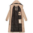Navahoo Isalie Damen lange Winter Steppjacke Wintermantel B871 B872 Taupe-Gr.XXL