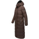Navahoo Isalie Damen lange Winter Steppjacke Wintermantel B871 B872 Schoko-Gr.M