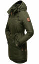 Marikoo Kamil warme Damen Winter Jacke lang mit Kapuze B807 Olive Größe XL - Gr. 42
