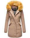 Marikoo Damen Winter Jacke Parka warm gefüttert B362 Taupe Größe M - Gr. 38