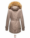 Navahoo warme Damen Winter Jacke mit Teddyfell B399 Taupe Grey Größe XS - Gr. 34