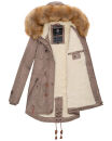 Navahoo warme Damen Winter Jacke mit Teddyfell B399 Taupe Grey Größe XXL - Gr. 44