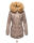 Navahoo warme Damen Winter Jacke mit Teddyfell B399 Taupe Grey Größe XXL - Gr. 44