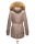 Navahoo warme Damen Winter Jacke mit Teddyfell B399 Taupe Grey Größe XXL - Gr. 44